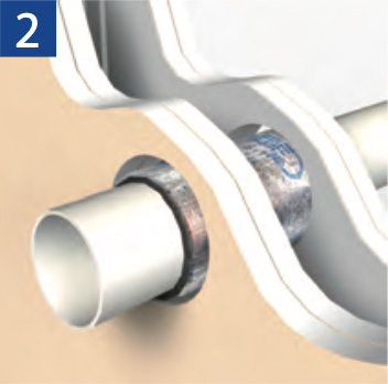 耐火シートをスライドさせて開口部に設置する。