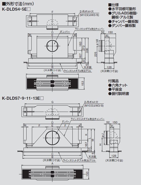 防露タイプ ラインスリット吹出シリーズ(防露) | 製品一覧 | オーケー器材株式会社