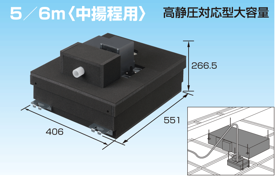 ドレンポンプキット 高静圧対応型大容量ドレンポンプキット（5m／6m 