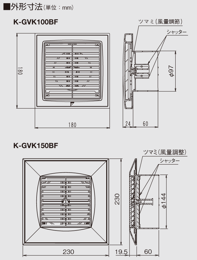 換気関連部材 換気用給排気グリル | 製品一覧 | オーケー器材株式会社